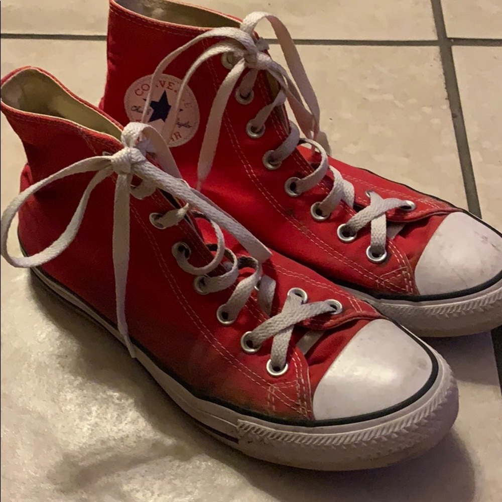 Red Hightop Converse Women’s Size 9